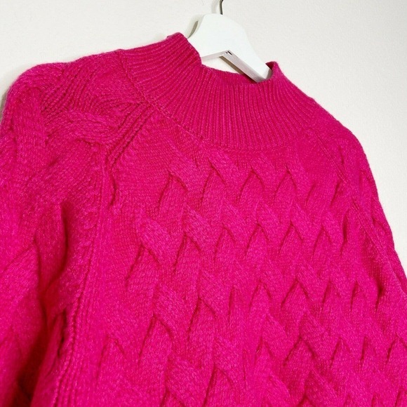 The East Order Basket Weave Fuchsia Pink Sweater - Picture 2 of 6